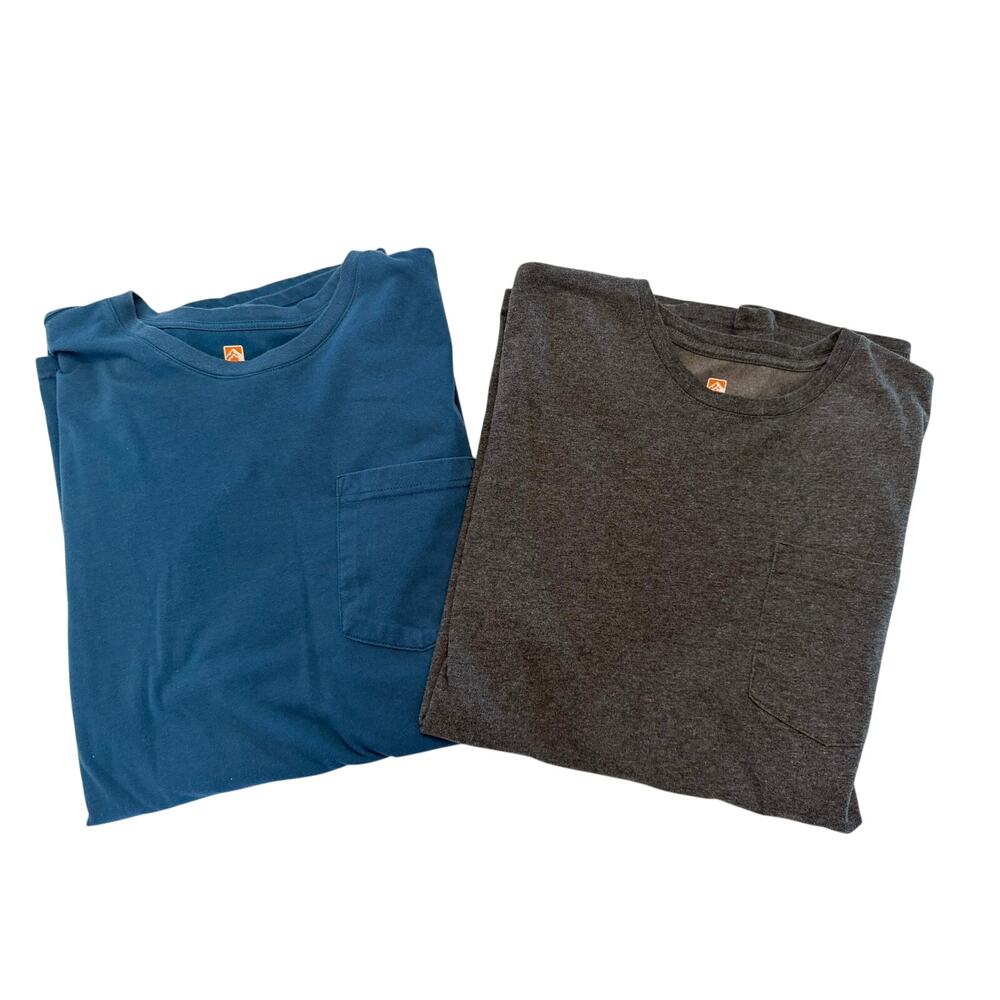 Rugged Elements Pocket T-Shirt Lot of 2 Blue Gray Men's XXL Short Sleeve Cotton